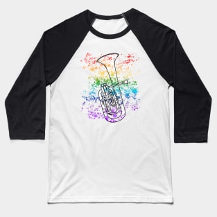 Tenor Horn Rainbow Colours Hornist Brass Musician Baseball T-Shirt